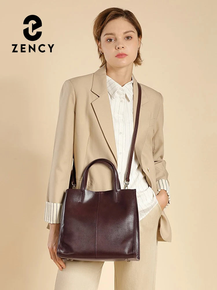 Zency Leather Shoulder Large Capacity Casual Handbag