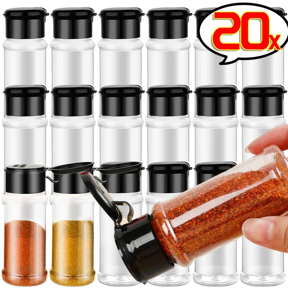 Clear Plastic Spice Jar - Seasoning Bottle - Container