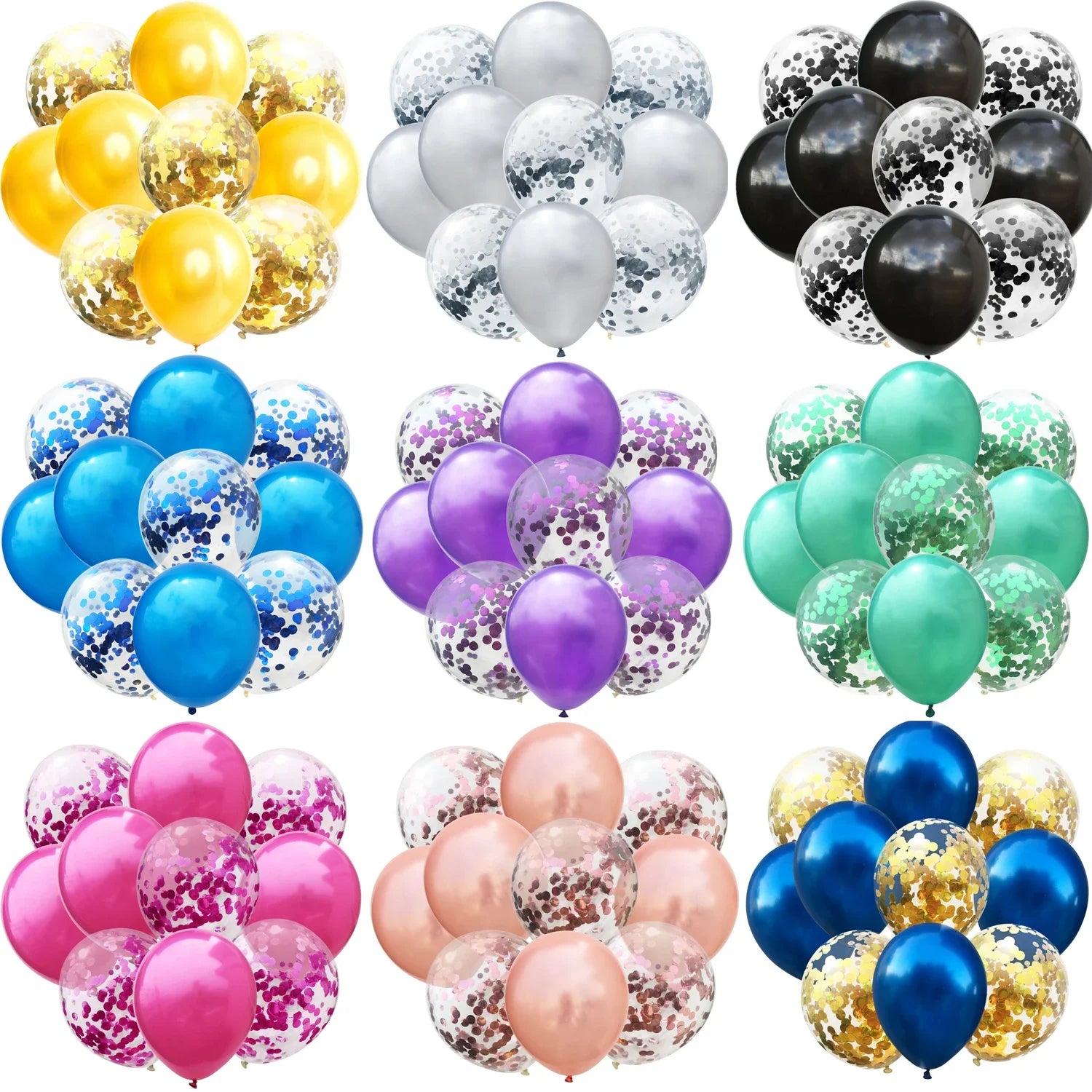 10pcs/lot Red Pink Gold Confetti Latex Balloons Birthday Party ation Kids Adult Metallic Balloon Helium Ball Wedding party Decor