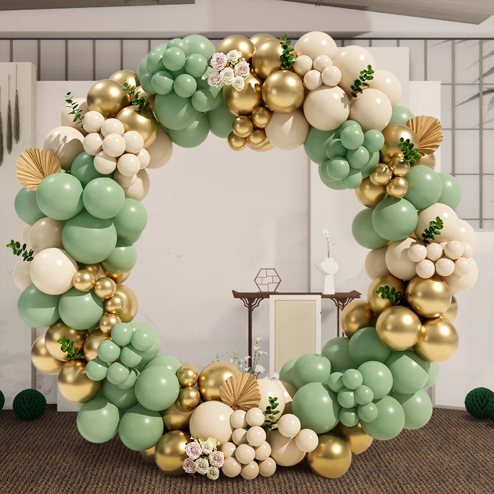 Green Garland Arch - Retro Balloon Set - 112PCS