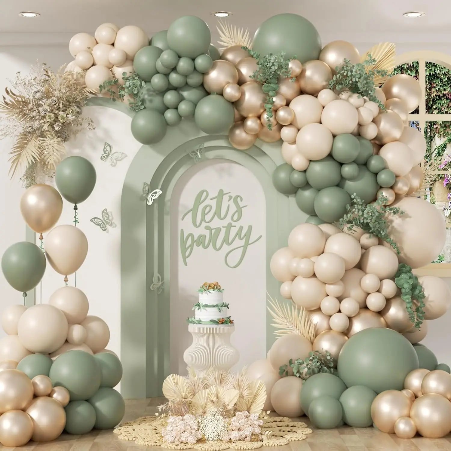 Sage Green Balloon Garland Arch Kit