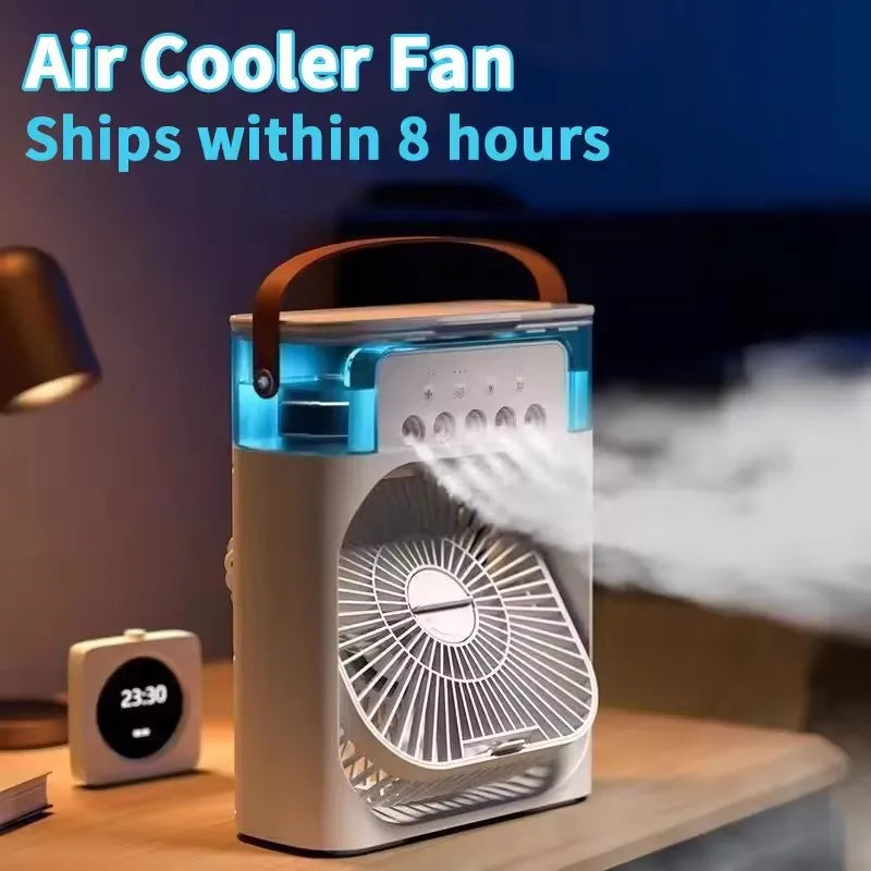 Three In One Portable Humidifier Fan - USB, LED Night Light
