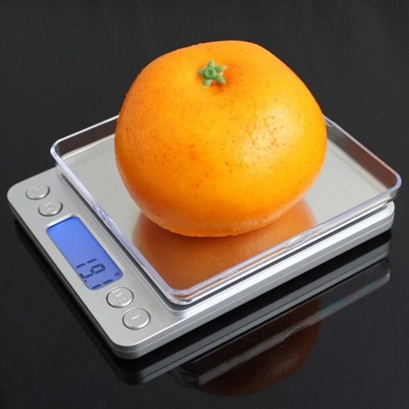 Electronic Weight Scales - Jewelry & Food Balance - Silver With 2 Tray