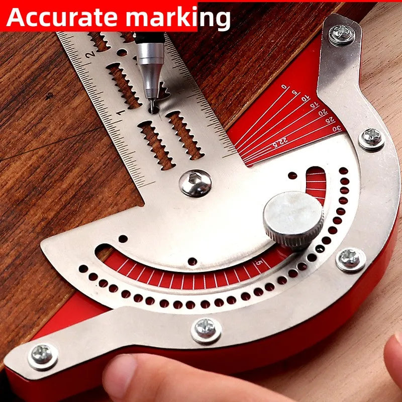 Precision Carpenter Measuring Edge Ruler - Protractor Angle Tool