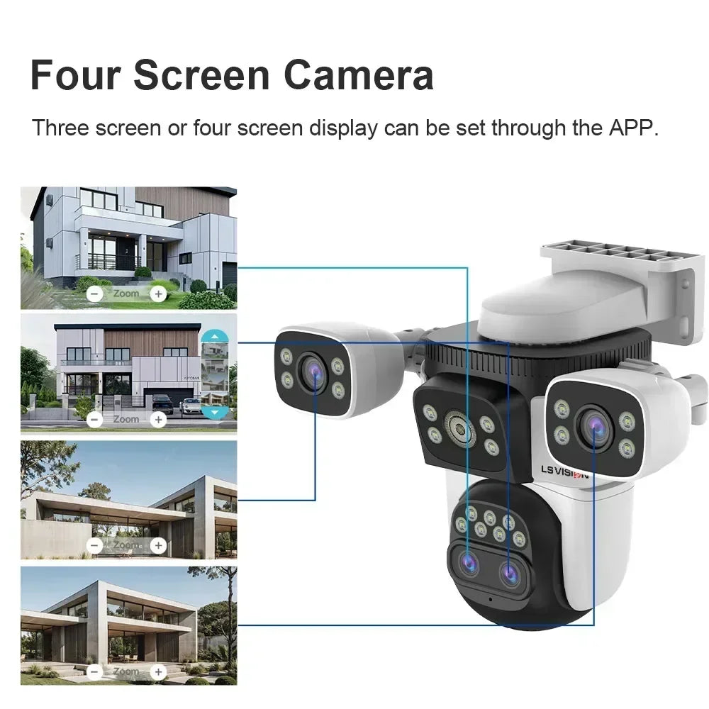 LS VISION Four Screens WiFi Security Camera - 20MP