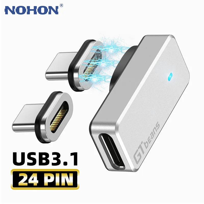 USB C Magnetic Adapter 24Pin Type C Connector PD 140W Fast Charge USB 4.0 40Gbps 4K 60Hz Video Output For MacBook Pro Steam Deck