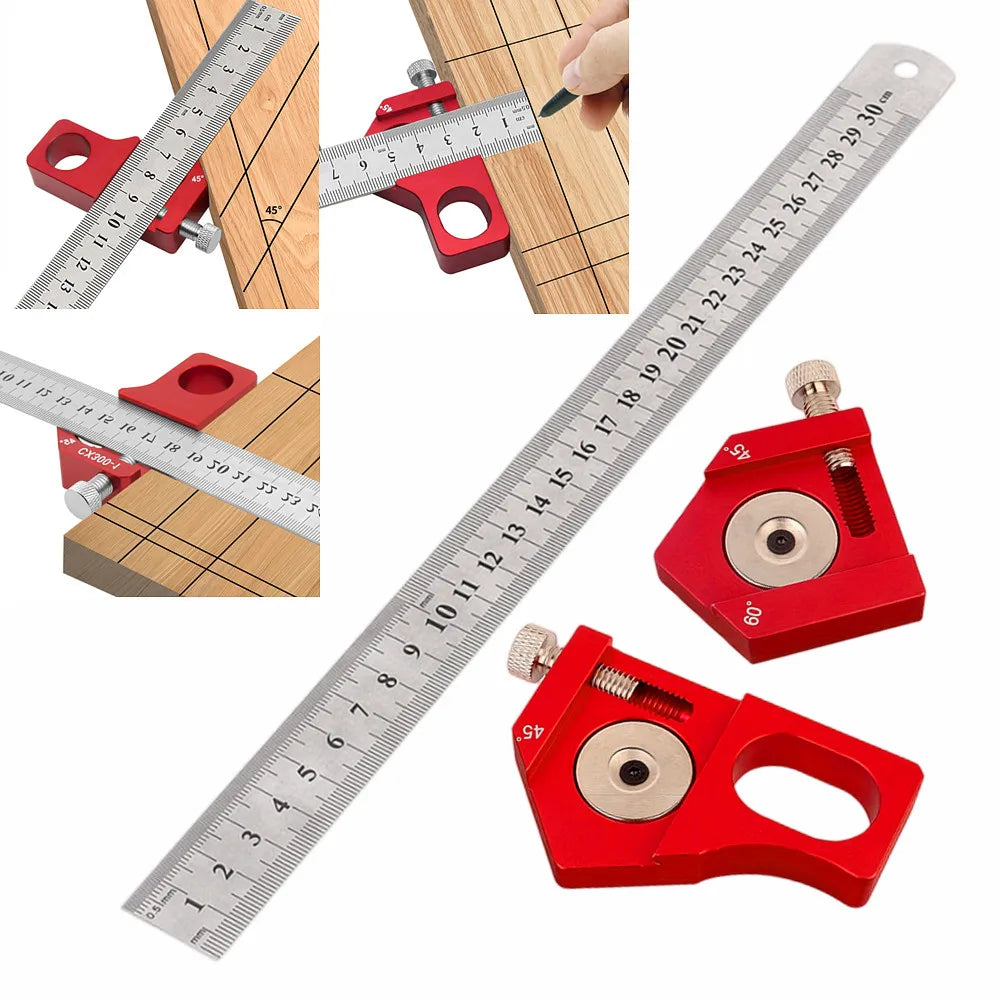 Steel Ruler Positioning Block - Anguler Scriber Line Marking Gauge