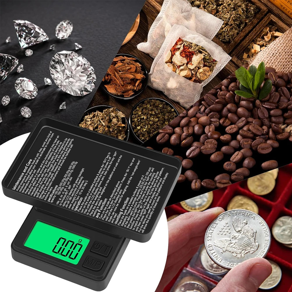 Precision Pocket Scale 1000g X 0.1g - Digital Ounces/Grains Scale