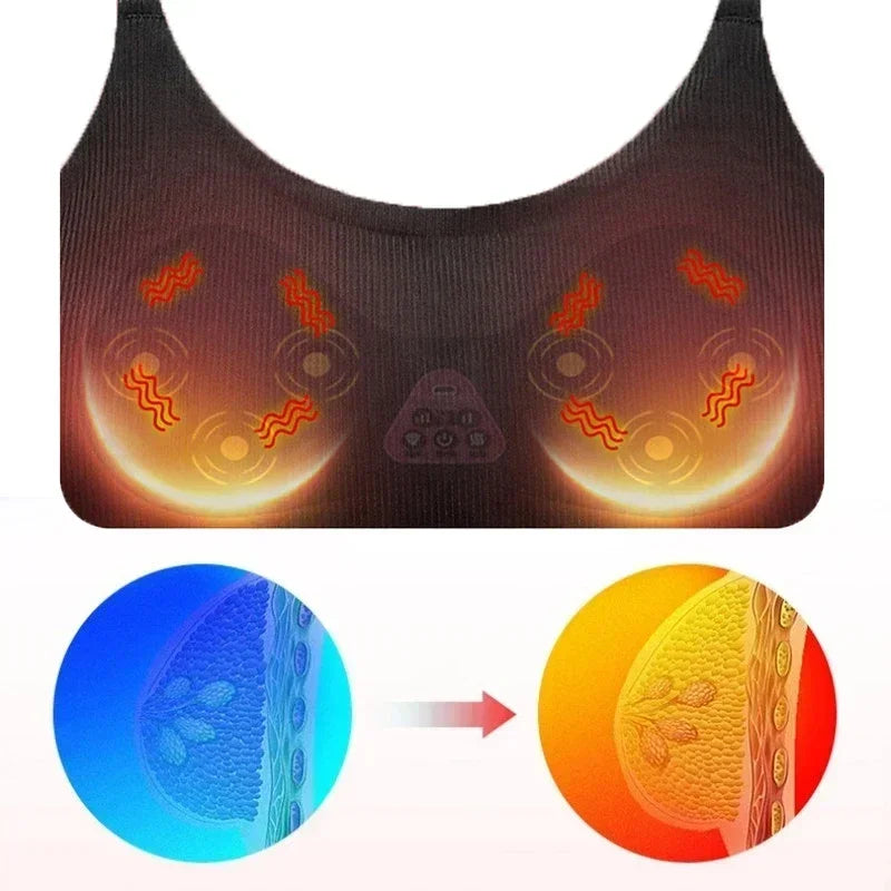 Electric Breast Massage Bra - Wireless Hot Compress Function