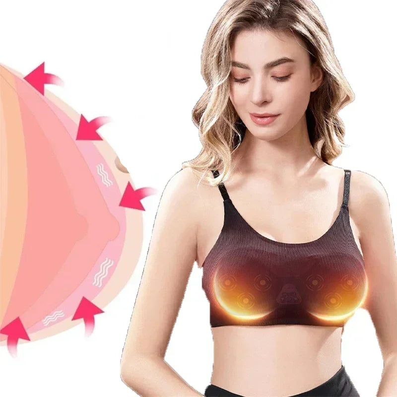 Breast Vibration Massage Bra - Electric Infrared Heating Stimulator