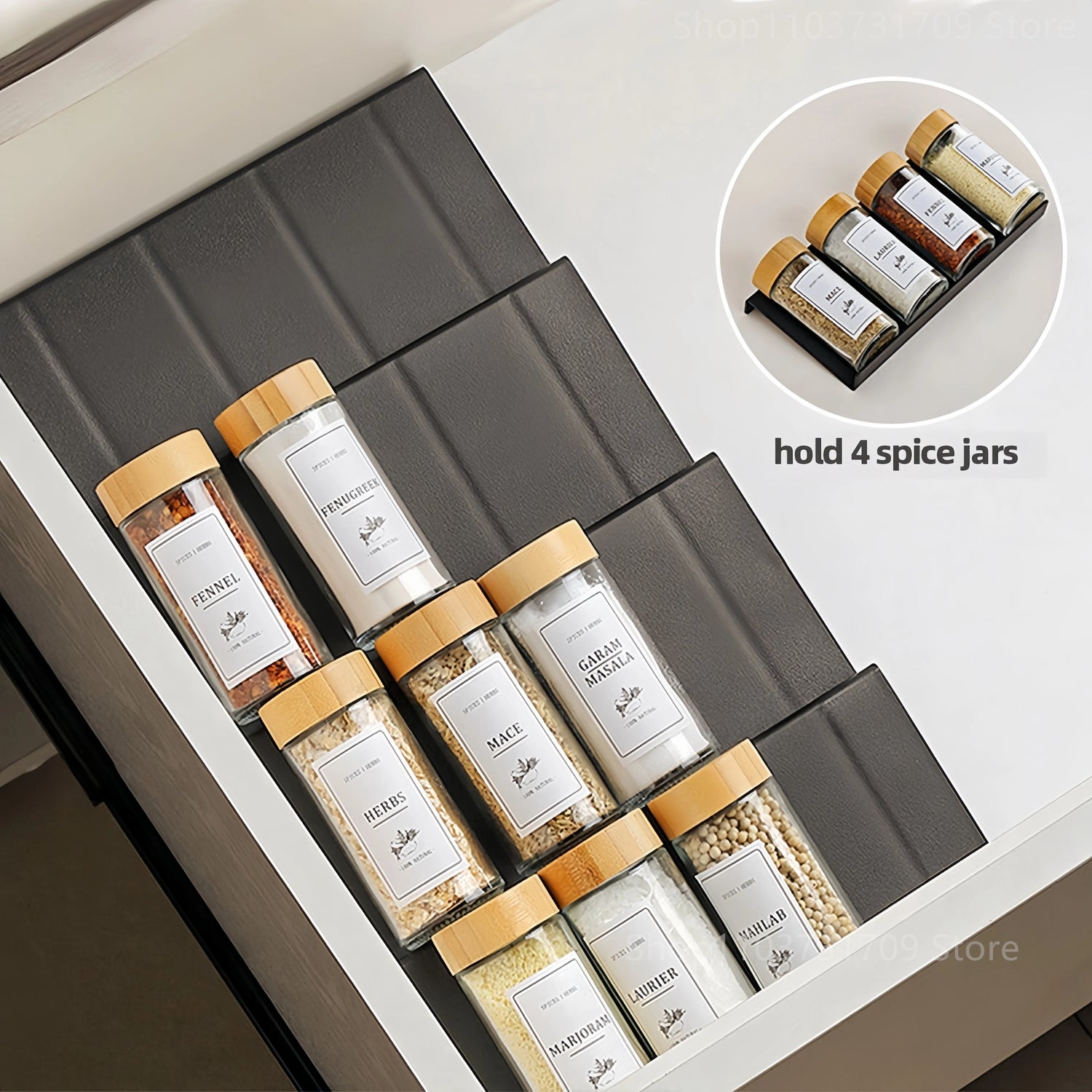Drawer Adjustable Spice racks - 4 Layers Shelf Organizer