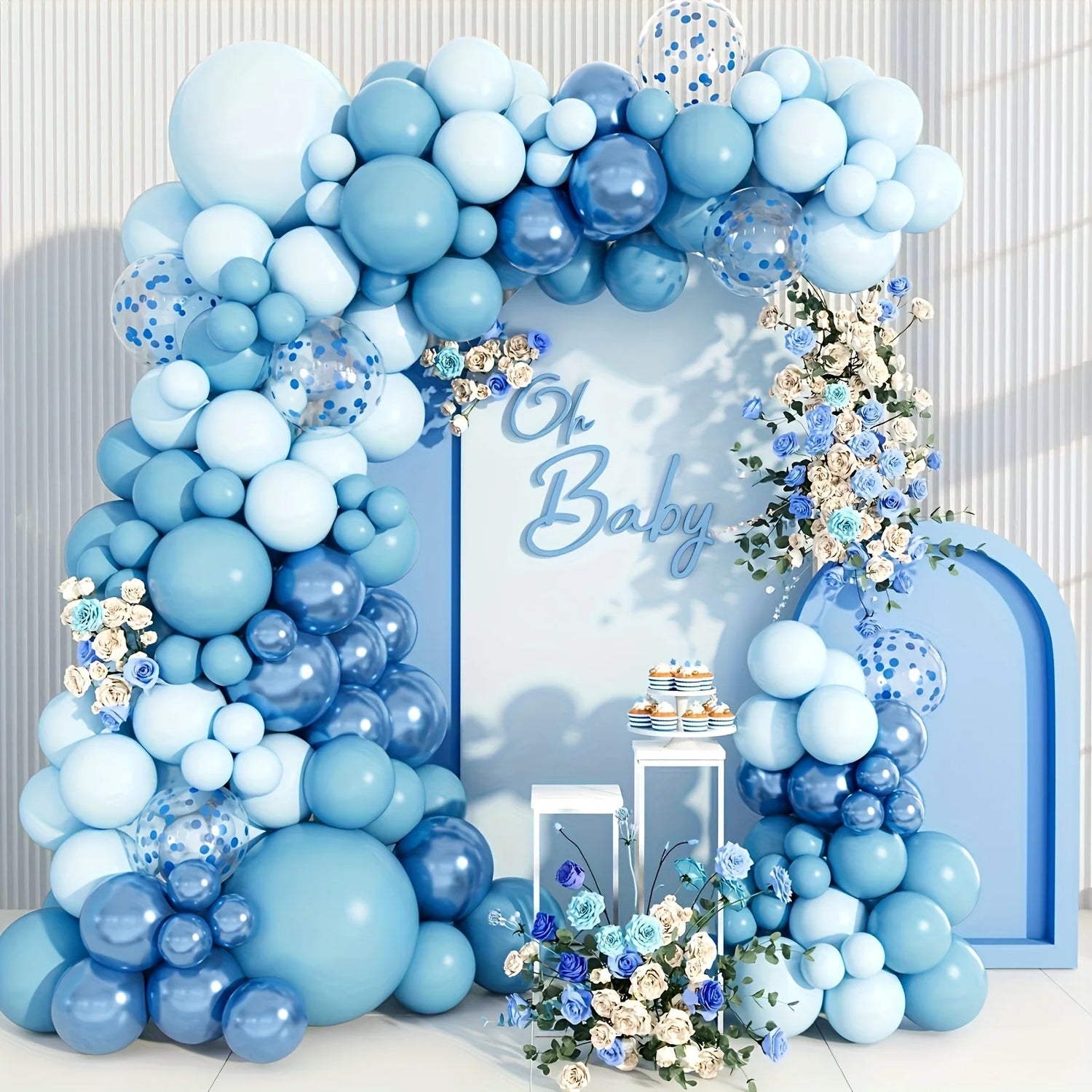 Blue And White Garland Arch Kit - Party Decoration