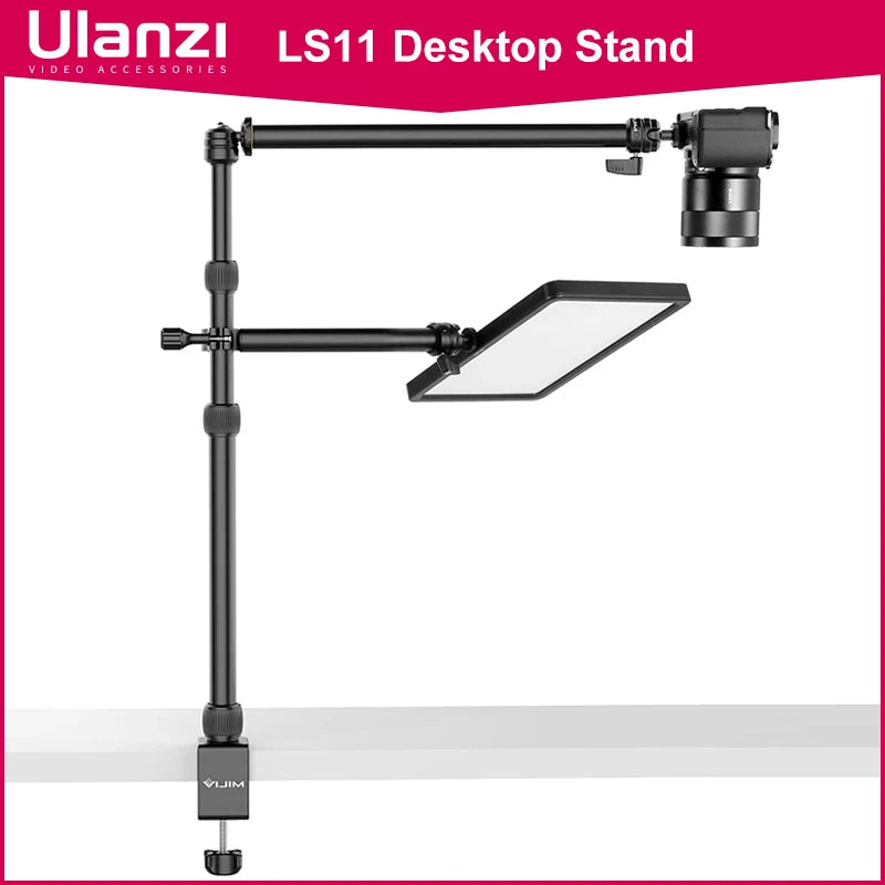 ULANZI Desk Mount Auxiliary Holding Arm C-Clamp Ring Light Bracket