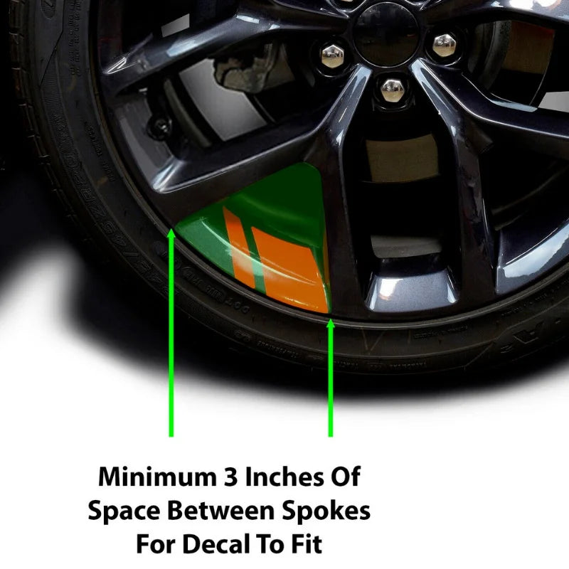 6Pcs Car Sticker Reflective Car Wheel Rim Vinyl Warning Stickers Hash Mark Stripe Racing Wheel Hub Decals for Size 16" - 21"