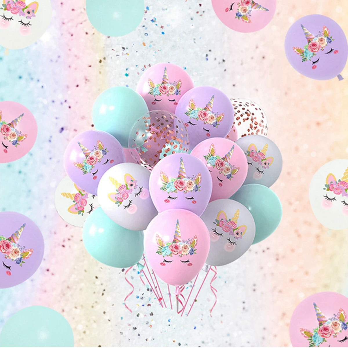 Unicorn Theme Birthday Party Decoration - Confetti Ballons