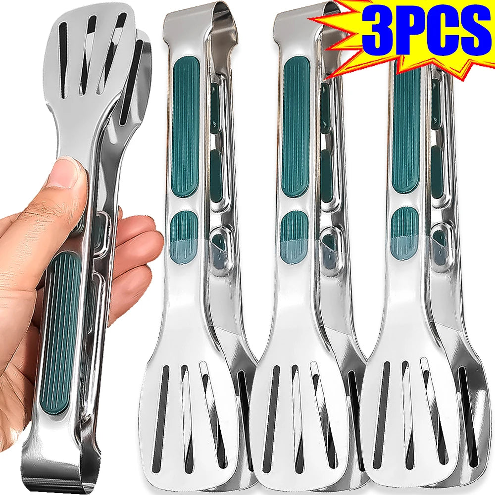 BBQ Clip - Stainless Steel Food Tongs - Meat, Salad, Steak, Chicken, Noodle Serving Clip