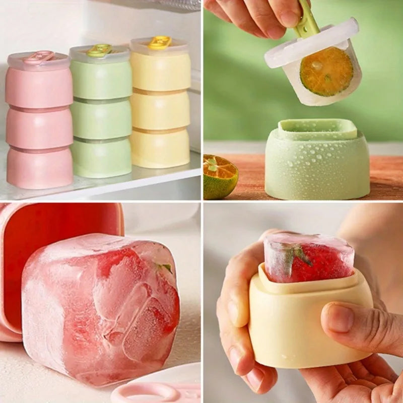 Silicone Square Single-Cube Ice Mold - 5pcs