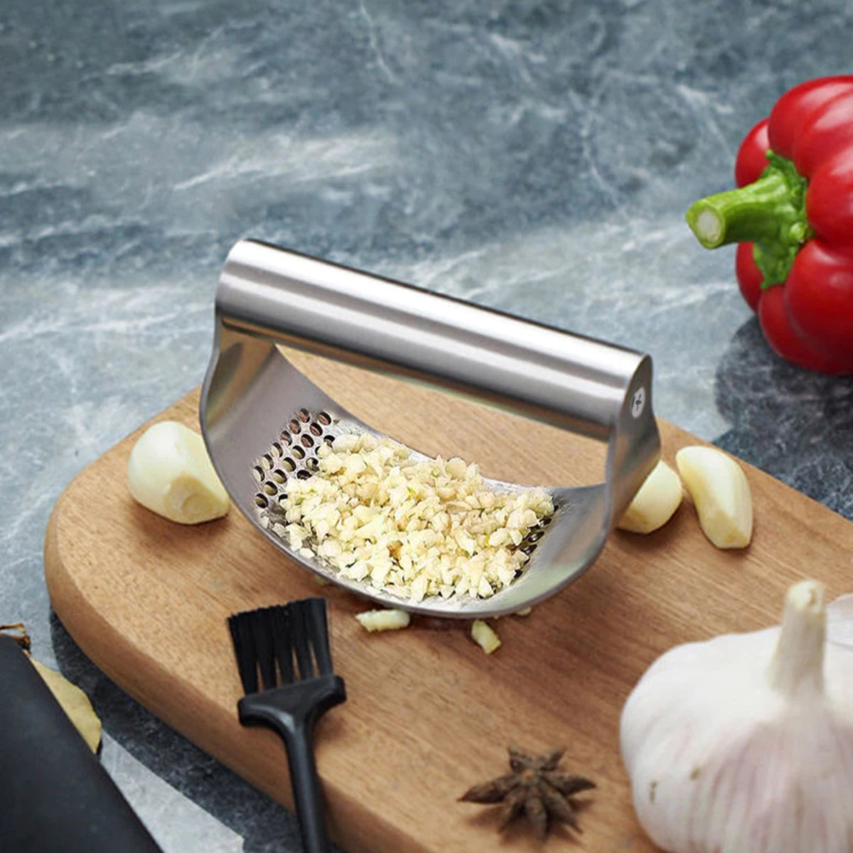 Stainless Steel Garlic Press, Garlic Chopped Ginger Crusher