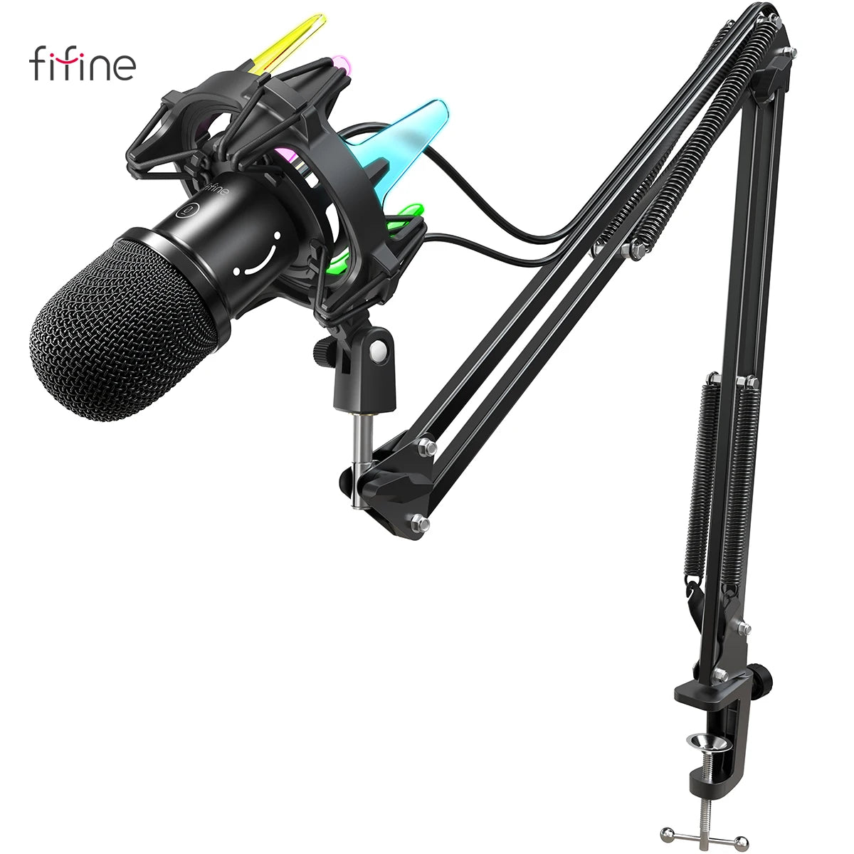 FIFINE USB Dynamic Microphone Kit with Boom Arm
