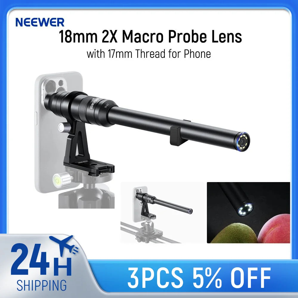NEEWER 18mm 2X Macro Probe Lens with 17mm Thread