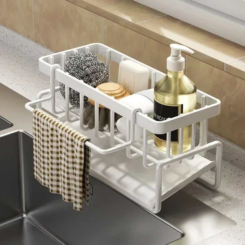 Multifunctional Sponge Rack Drainer - Kitchen Sink Rag Organiser