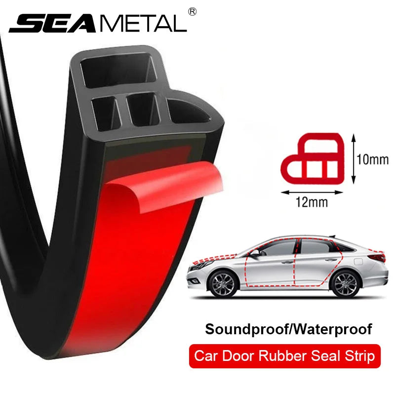 SEAMETAL Car Door Seal Strip Rubber Double Layer Sealing Protector Soundproof Waterproof Weather Strips for Car Door Hood Trunk