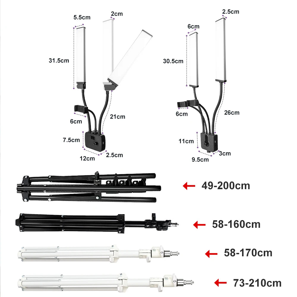 224LEDs Photographic Double Arms Fill Light