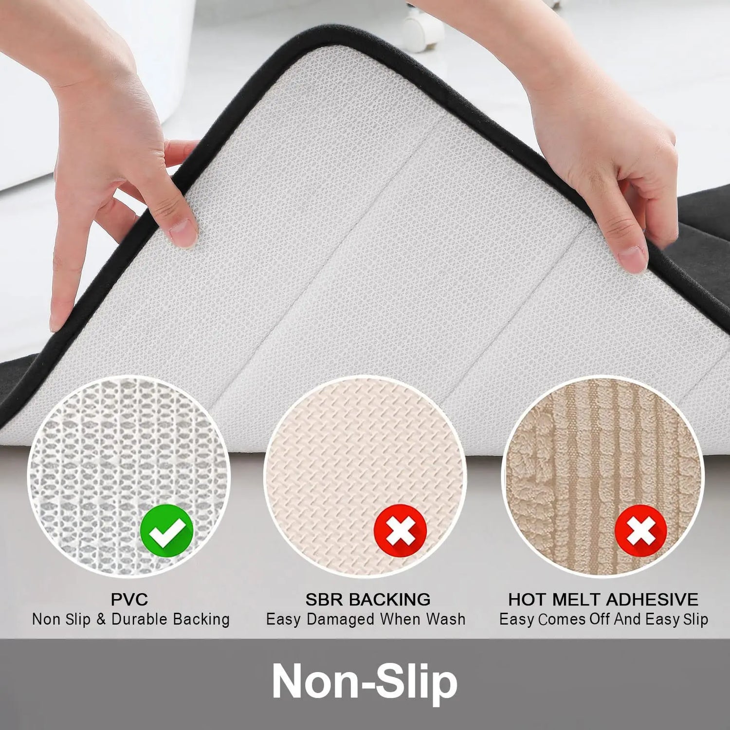Memory Sponge Stripe Non slip Washable Floor Mat