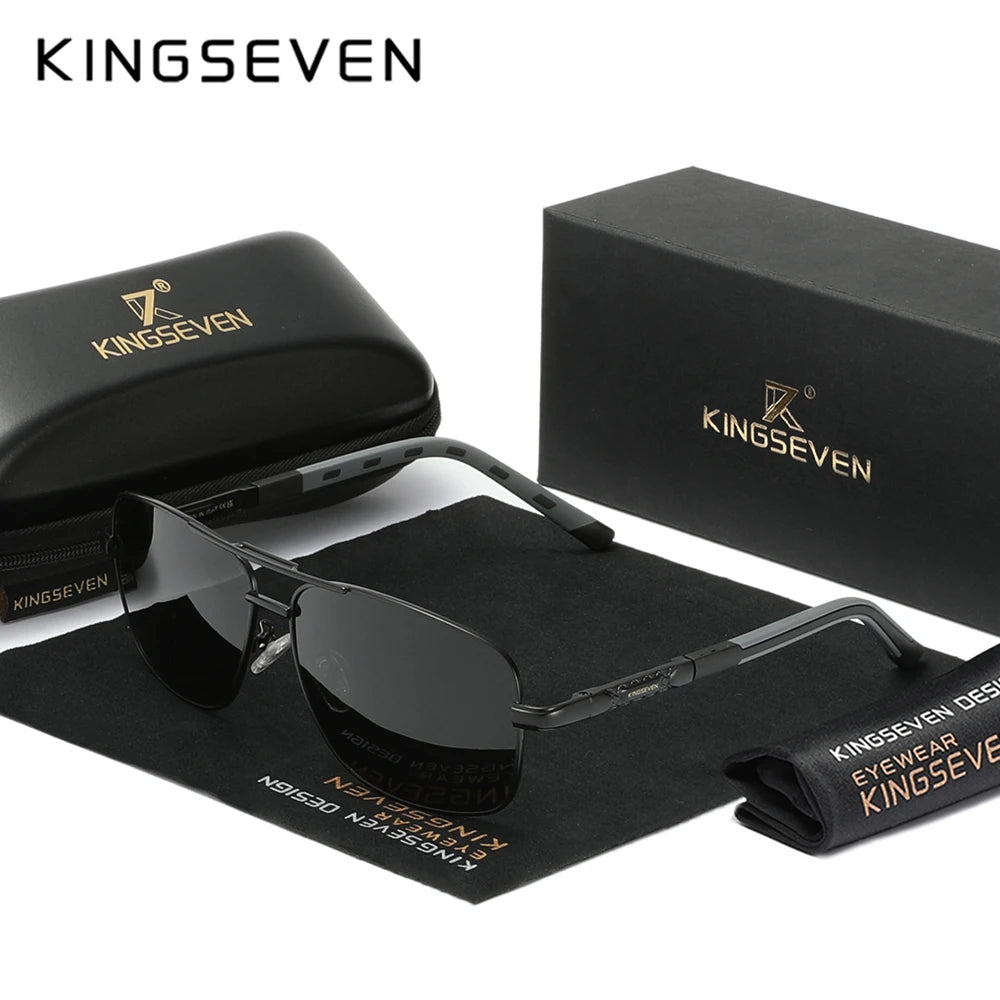 KINGSEVEN Classic Pilot Men’s Sunglasses Brand Design Polarized UV400 Women Fashion Glasses Driving Rectangle Frame Eyewear