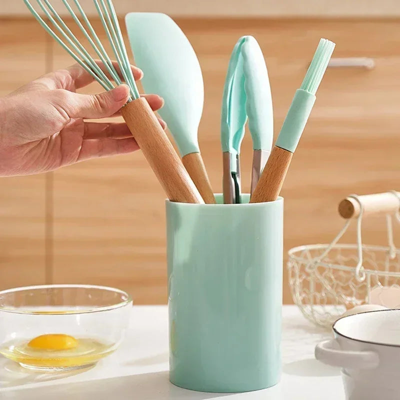 Food Grade Silicone Kitchen Cookware Utensils - 12PCS