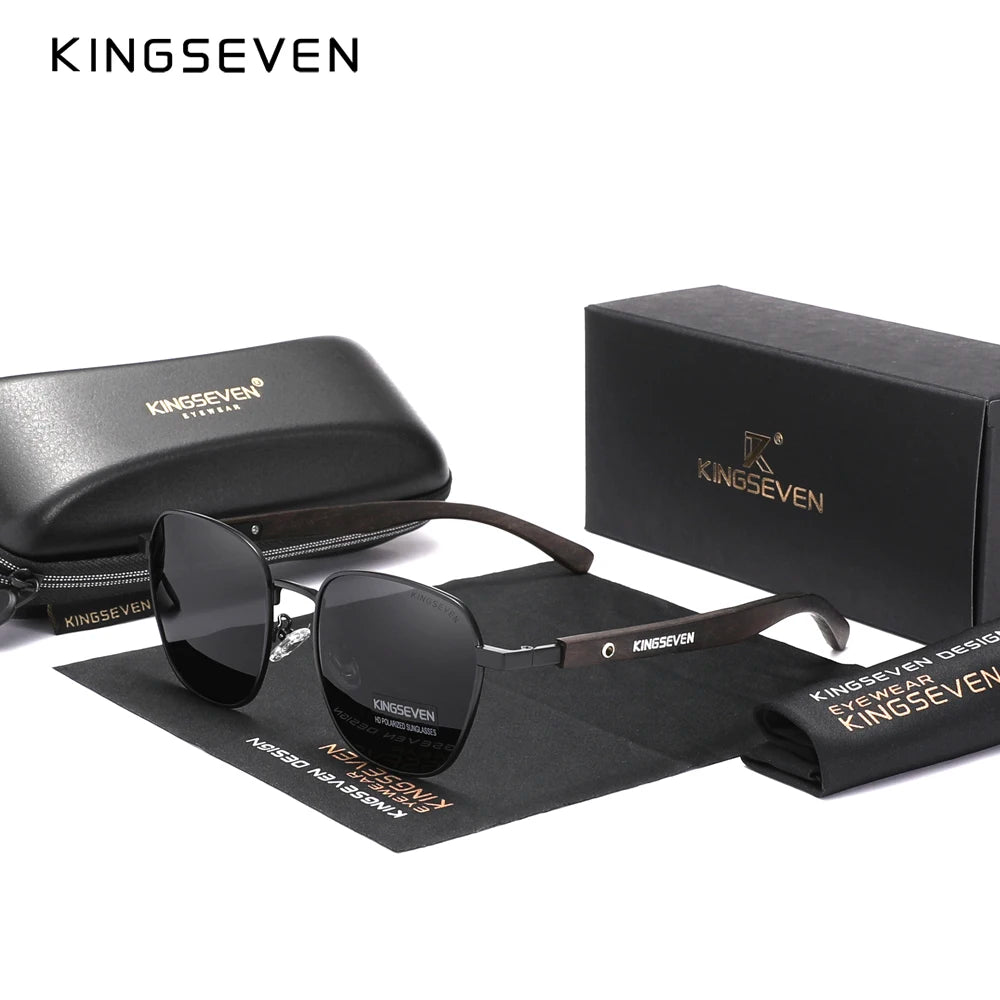 KINGSEVEN 2023 Fashion Polarized UV400 Sunglasses For Men Wood Optical Lenses For Women Protection Highquality Eyeglass Frames