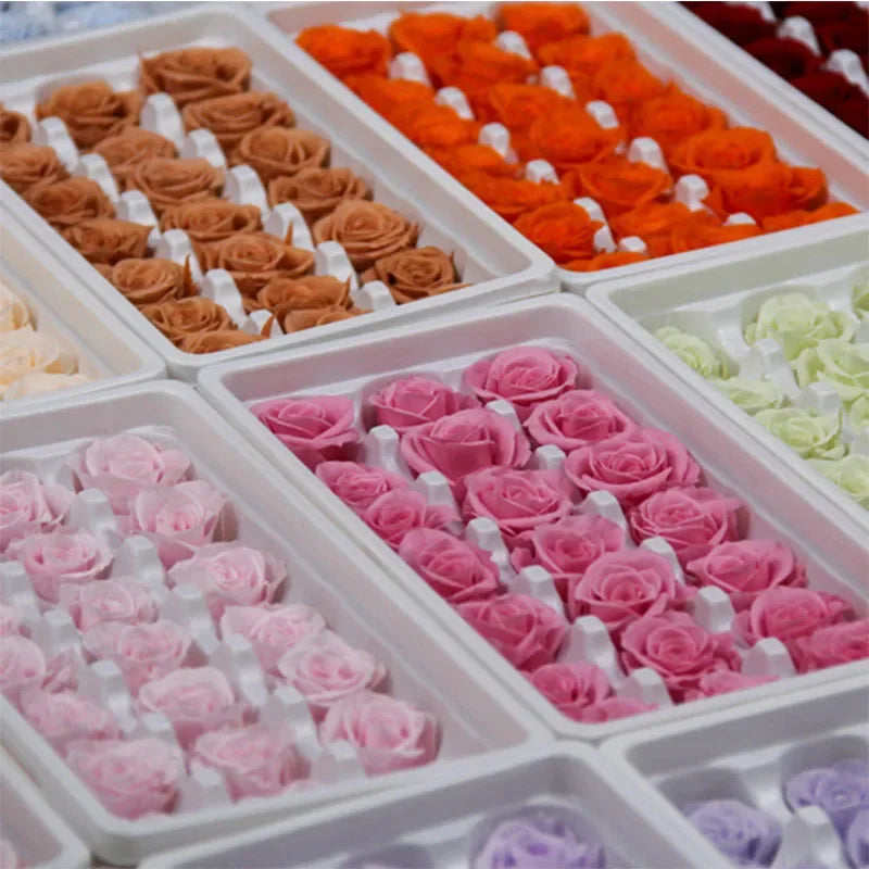 Grade B 21PCS 2-3cm Mini Preserved Roses Heads Eternal Rose Gift Wedding Party DIY Material Preserved Roses Home Dried Flowers