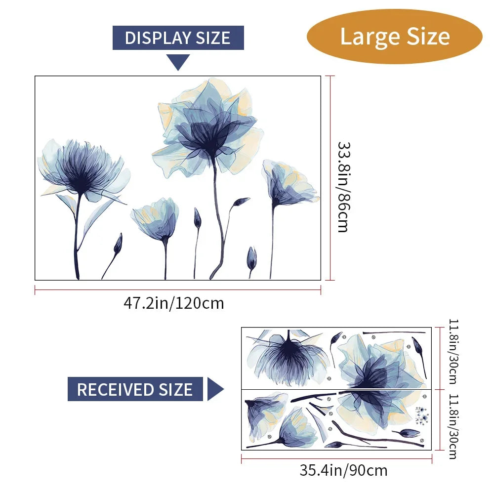 Bohemia Flowers Wall Stickers - Self Adhesive Vinyl Sticker