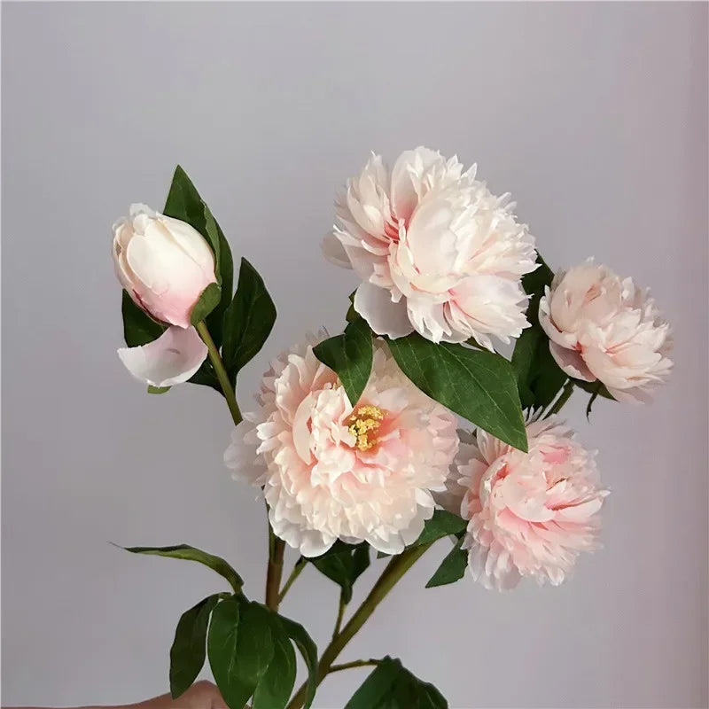Artificial Peony Flowers - 75cm, 3 Heads