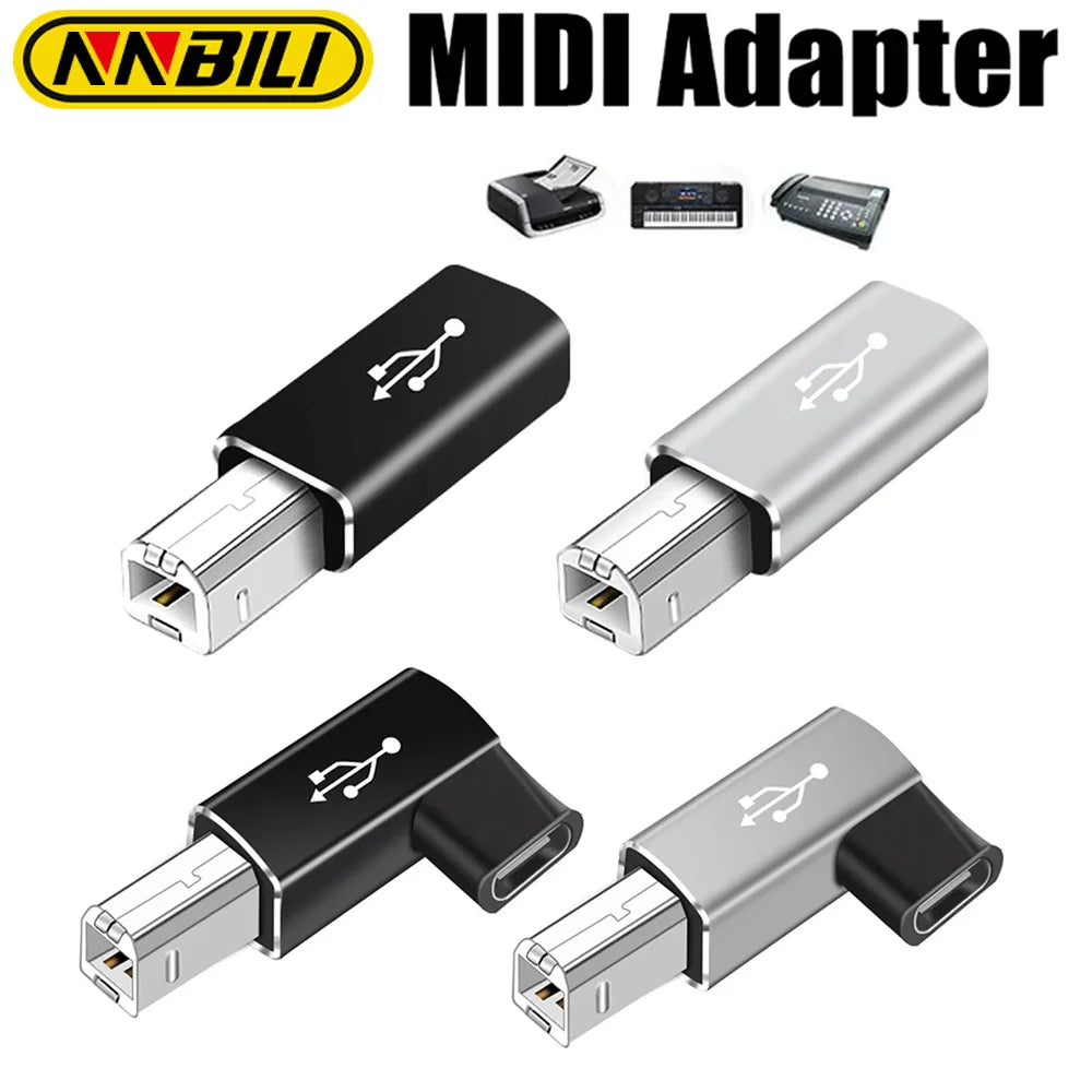 NNBILI USB B Male to USB Type C Female Adapter for Scanner Printer Converter USB Transfer for Printer MIDI Controller Keyboard
