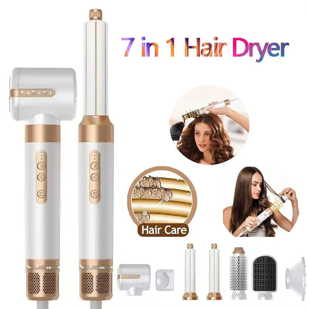 Professional Negative Ion curling Iron Hair Straightener - 7 in 1 Hair dryer