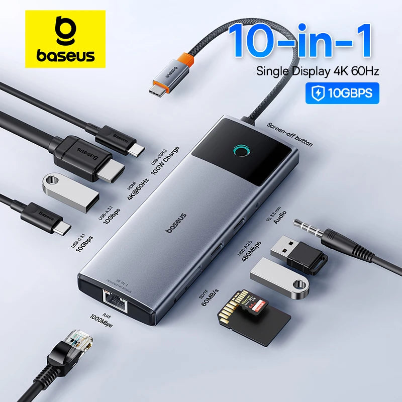 USB C HUB - 4K 60Hz Type C to HDMI RJ45 Ethernet
