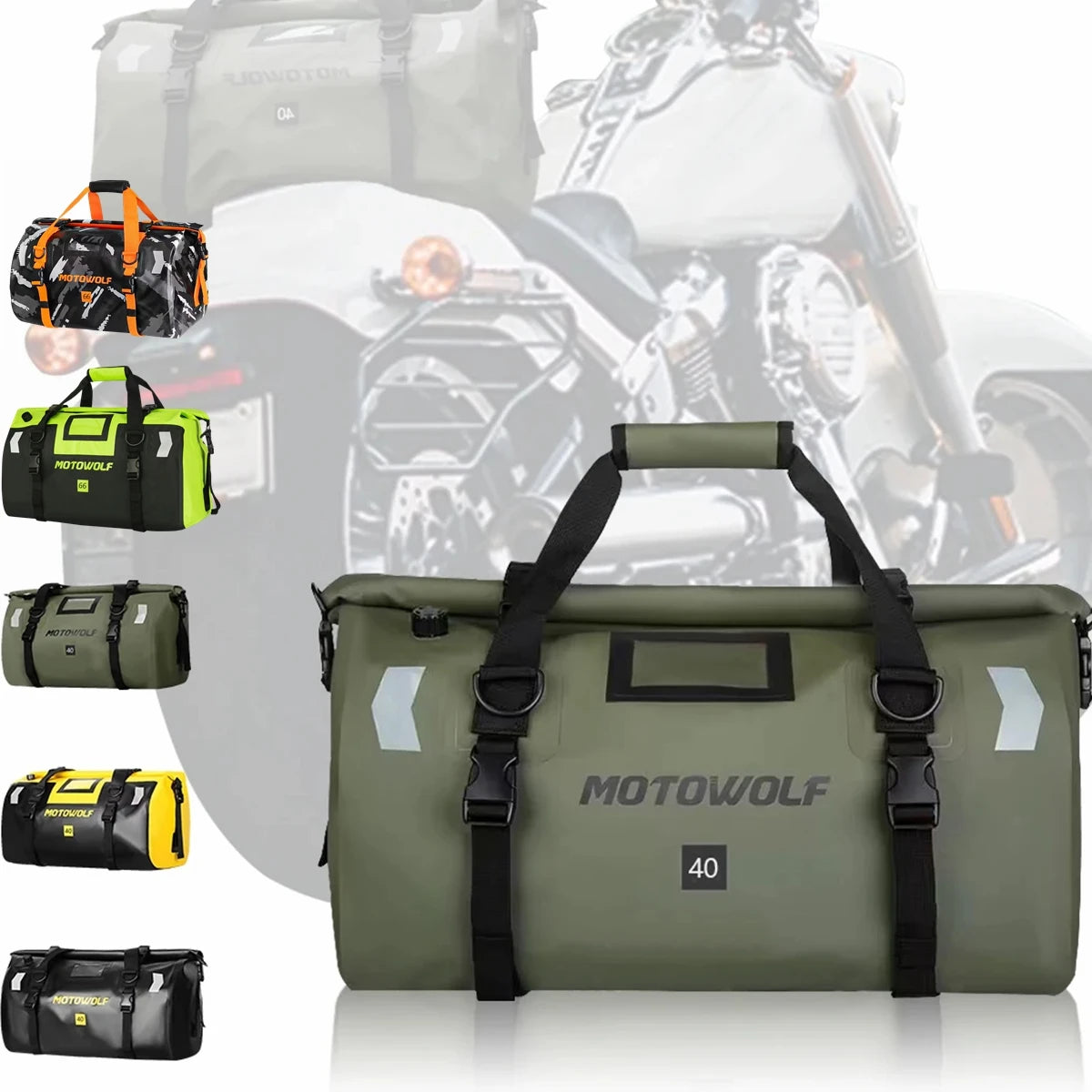 Universal Motorcycle Waterproof Tail Bags Back Seat Bags Cycling Camping Travel Bag Motorbike Scooter Sport Luggage Pack 66L 40L