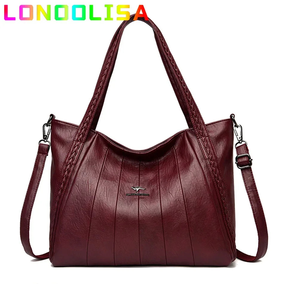 Luxury Soft Leather Casual Tote Bag