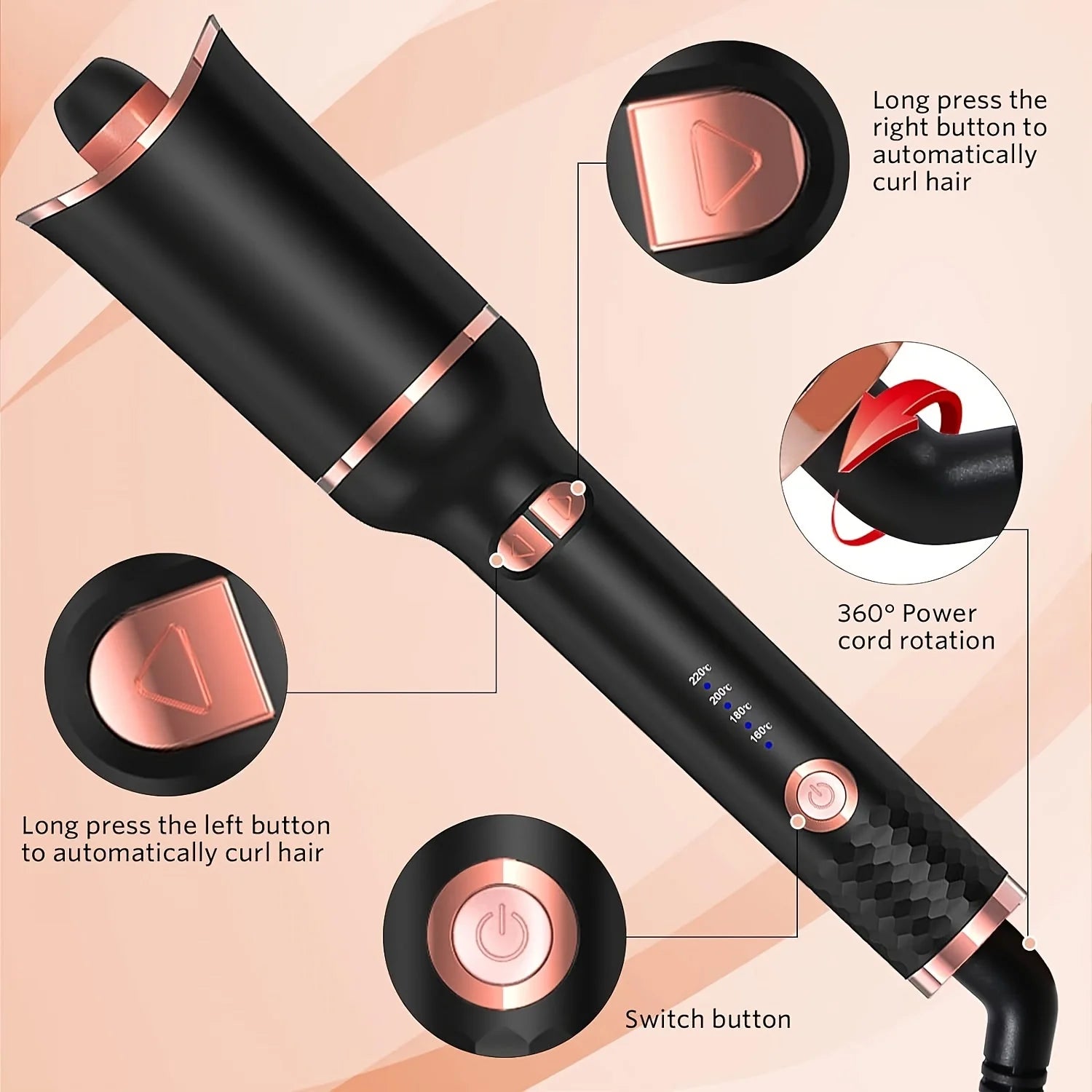 Automatic Hair Curler - Iron Ceramic Rotating Air Curler