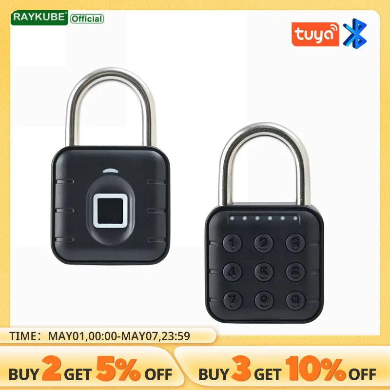 Electronic Lock Tuya Bluetooth Fingerprint Padlock Digital Luggage Lock APP Temporary Password Remotely IP67 Decompression Toys