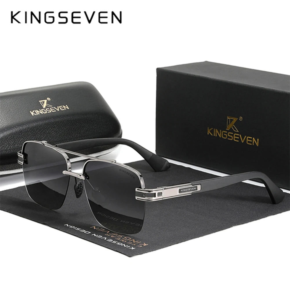KINGSEVEN Fashion Sunglasses Men Polarized UV400 Glasses Women Square Large Half Frame Male Female Fishing Driving Eyewear