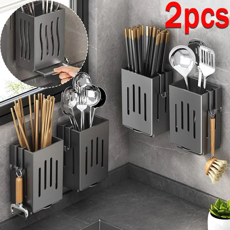 Multifunctional Kitchen Utensil Storage Rack Chopstick Draining Holder