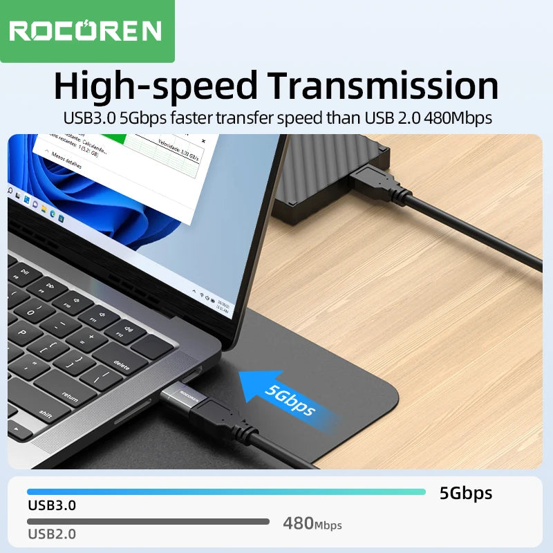 Rocoren OTG Adapter USB Type C Male To USB A 3.0 Female Converter