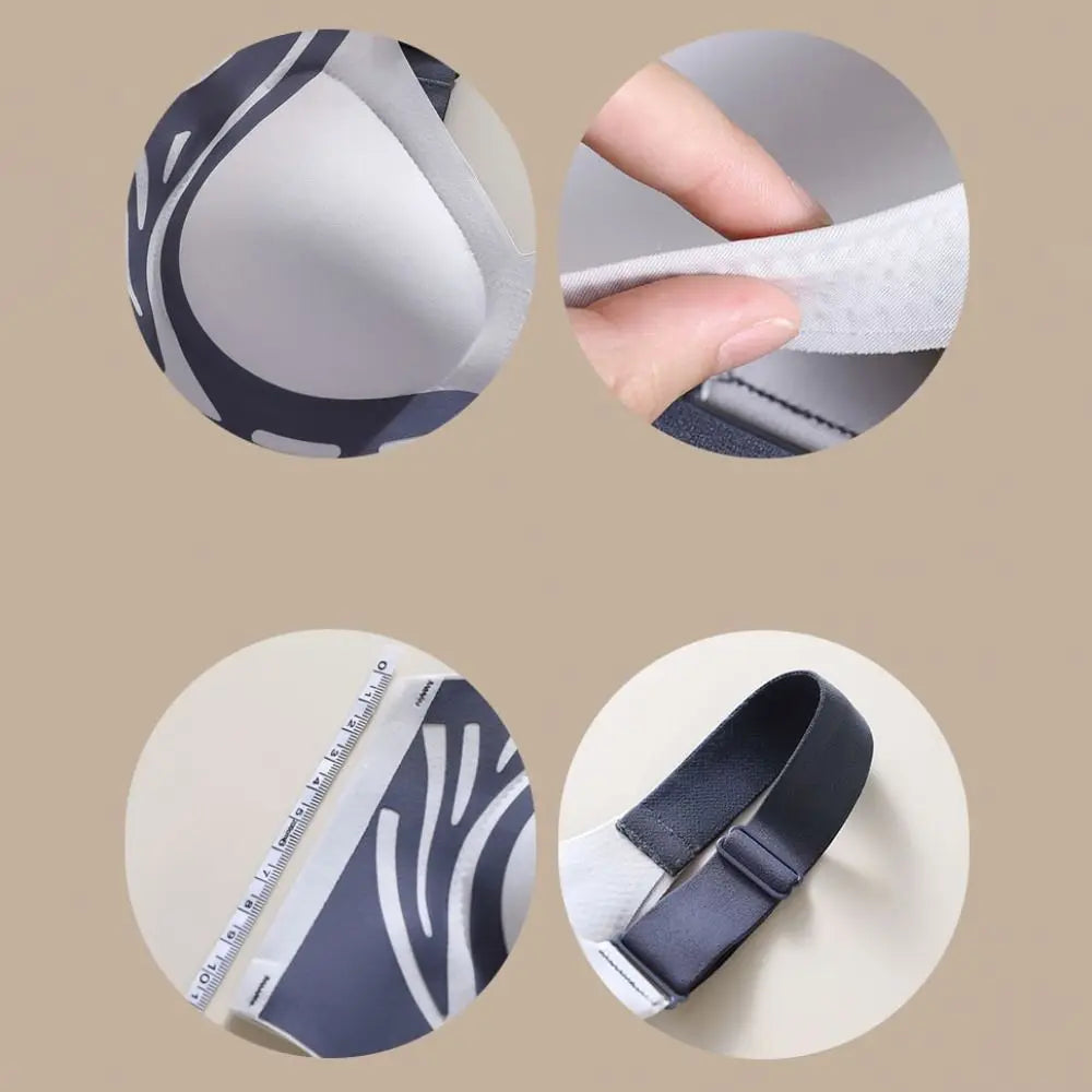 Fashion Over Size Wireless Deep V Bra Seamless Shockproof Brassiere for Women Lingerie Beautiful Back Push Up Underwear Running