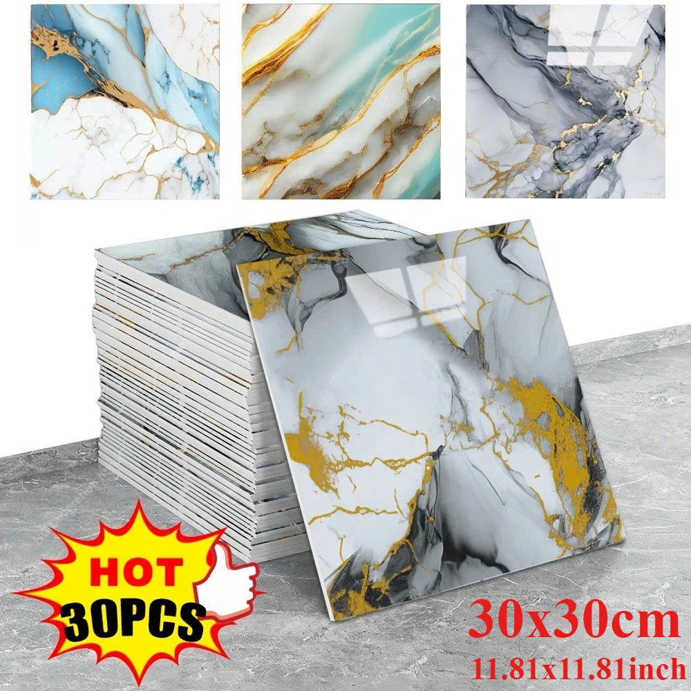 Thickened Self Adhesive Wall Sticker - Marble Tile Floor Sticker - PVC Waterproof