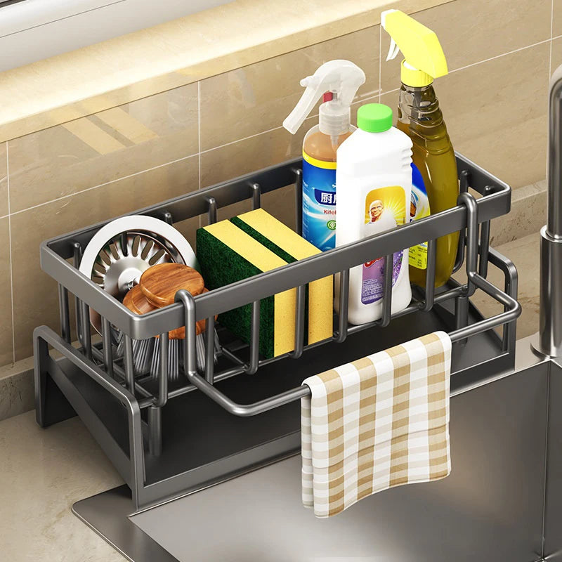 Multifunctional Sponge Rack Drainer - Kitchen Sink Rag Organiser