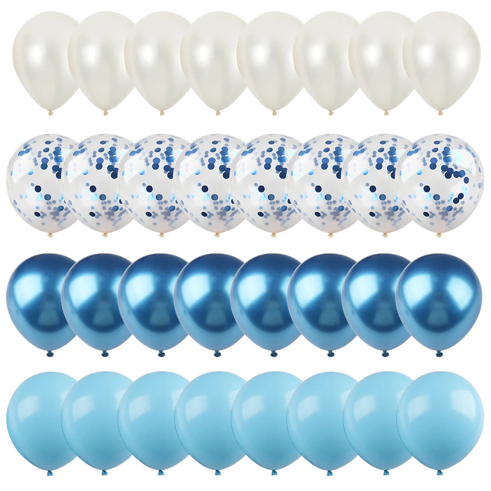 Latex Balloon 12inch Mix Gold Blue Confetti Ballon - 50Pcs/Set