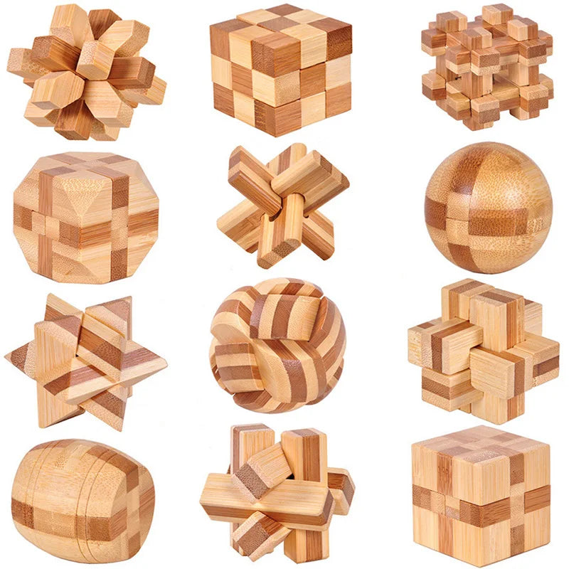Wooden Kong Ming Lock - Brain Teaser 3D Puzzles