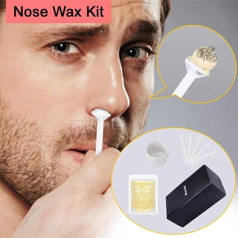 Wax bean Portable Painless Nose Wax Kit For Men/Women Nose Hair Removal Wax Set Paper-Free Nose Hair Wax Beans Cleaning Wax Kit